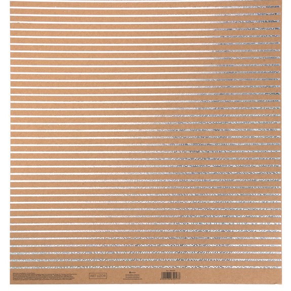 Бумага крафтовая с фольгированием "Полосы", ART UZOR, 30.5 х 32 см