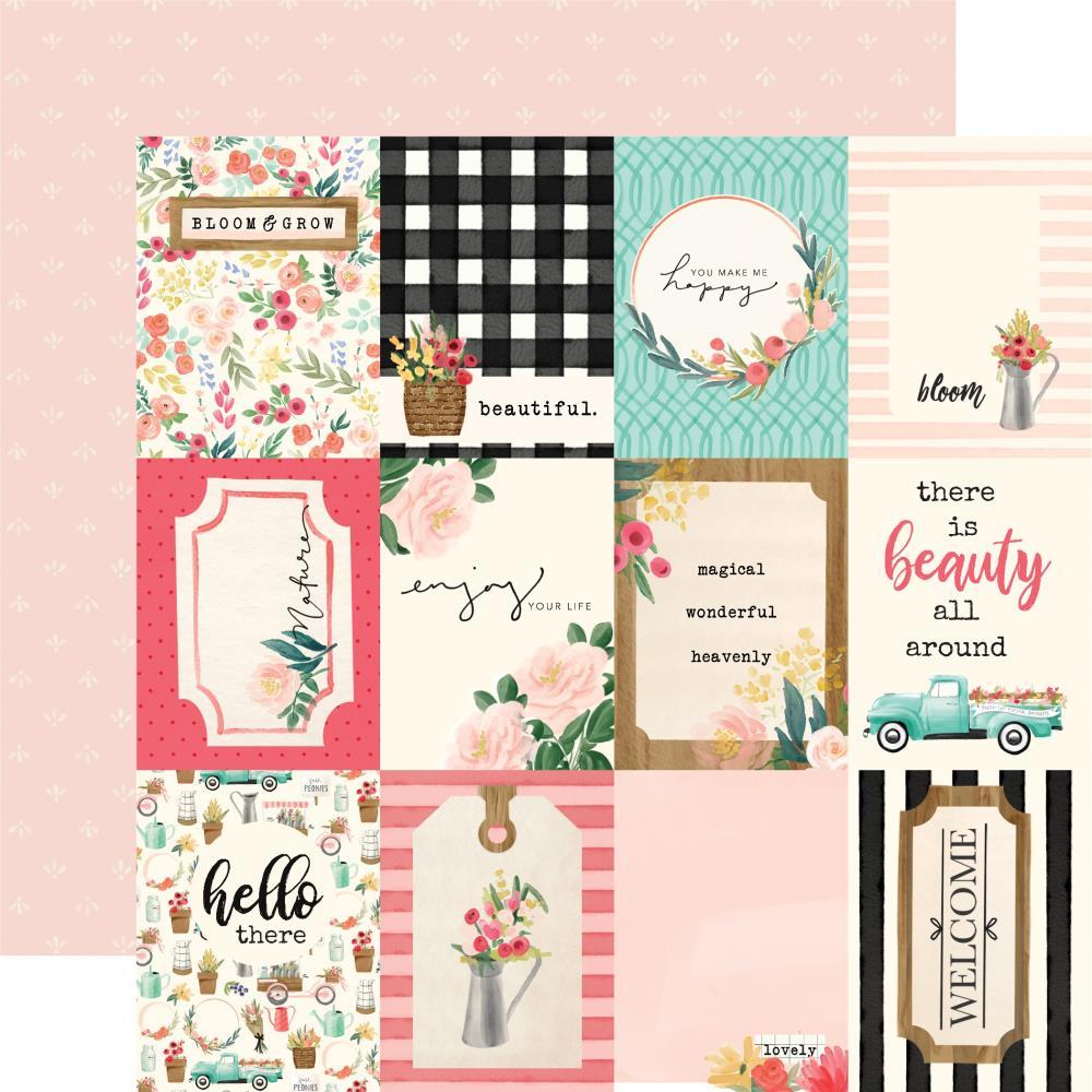 Двусторонняя бумага Carta Bella, Flower Market, 12"X12" - 3"X4" Journaling Cards