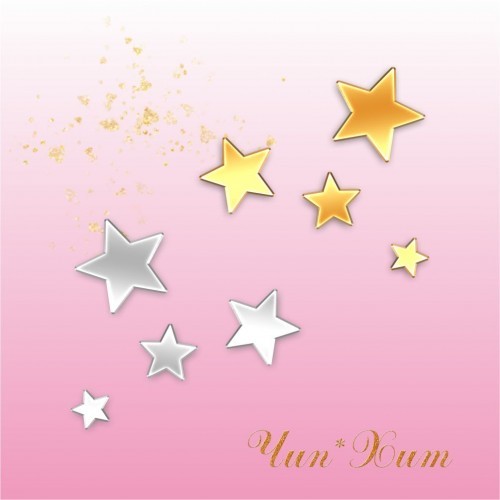 Набор фигурок из акрила "Звездочки" 3D, 4 шт. - зеркальное серебро