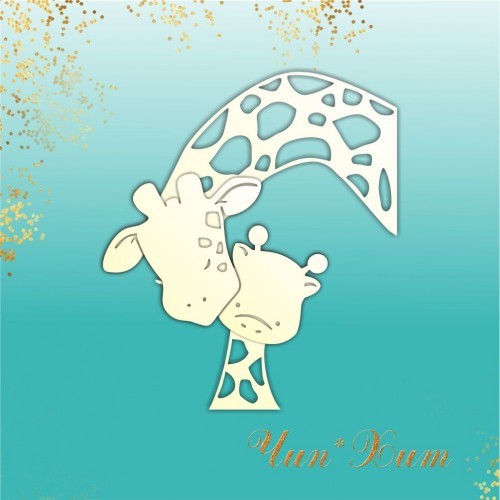 Заготовка для тиснения "Жирафики семья"