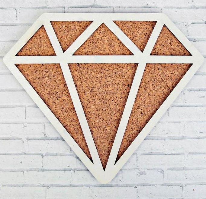 Пробковая доска "Бриллиант", белый, 216 х 217 мм