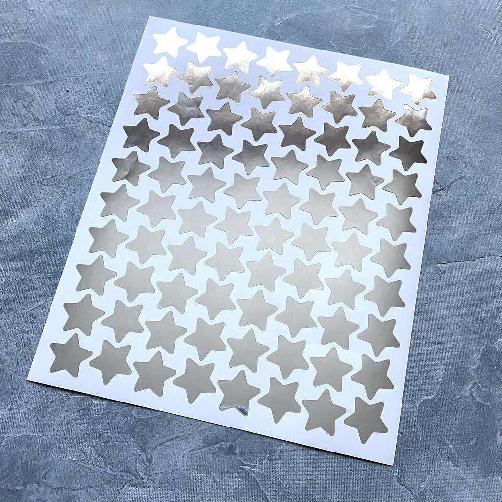 Виниловые наклейки "Звезда" - серебро, 25х30 см