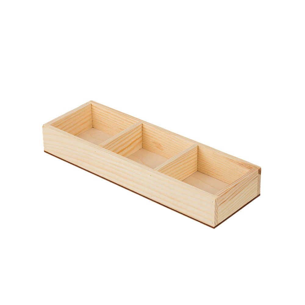 Заготовка для декорирования "Органайзер на 3 ячейки", сосна, 30 x 10 x 4 см