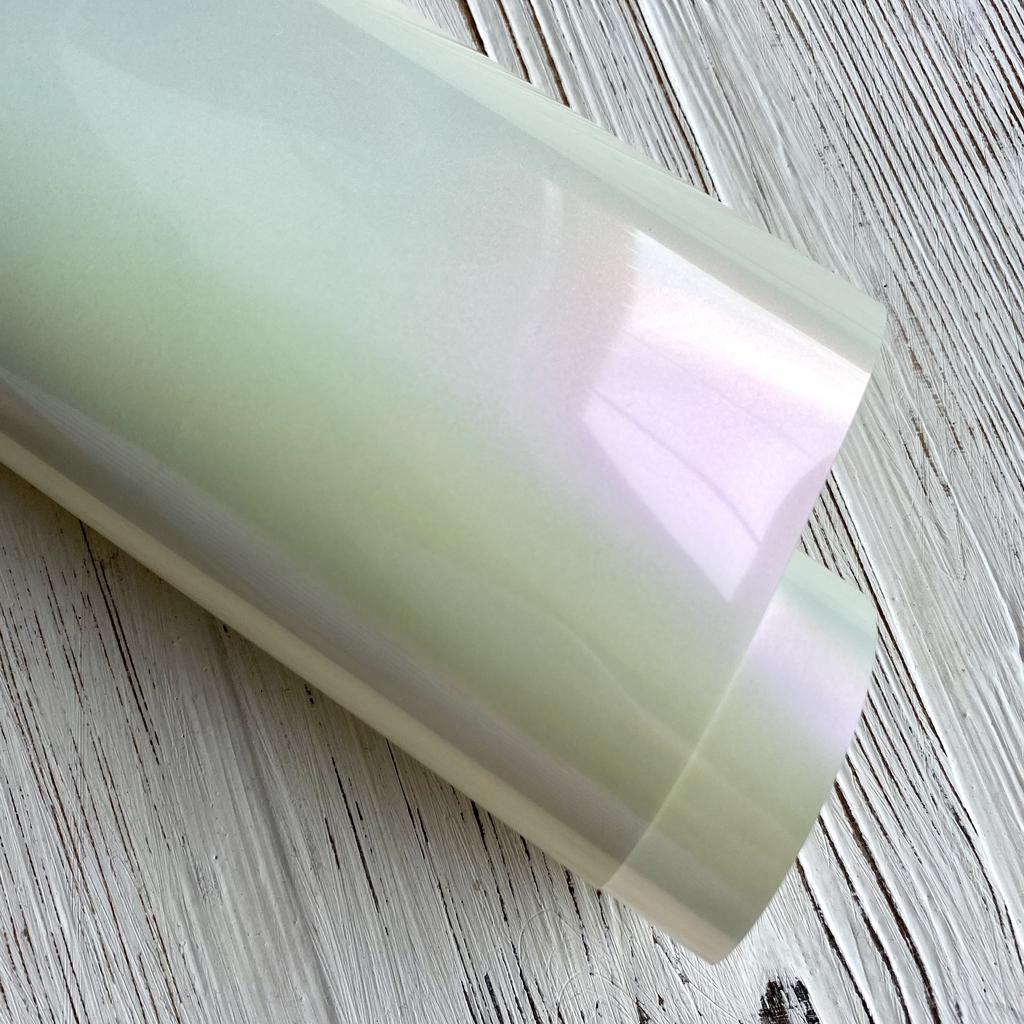 Термотрансферная пленка HTVRONT 12 х 12" - бело-розовый голографик