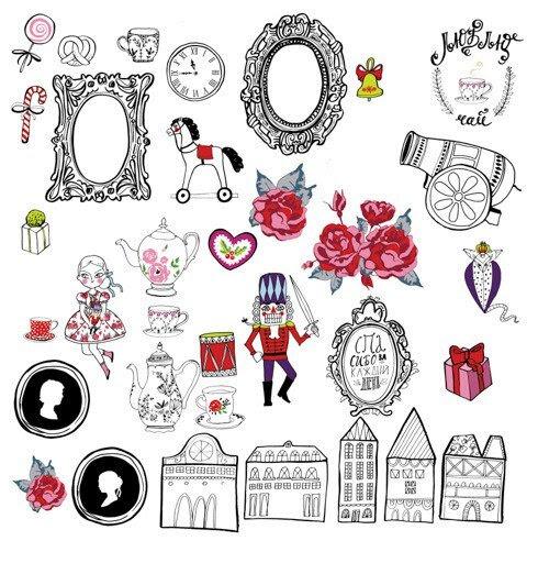 Набор высечек "Щелкунчик" от Polkadot, 34 элемента