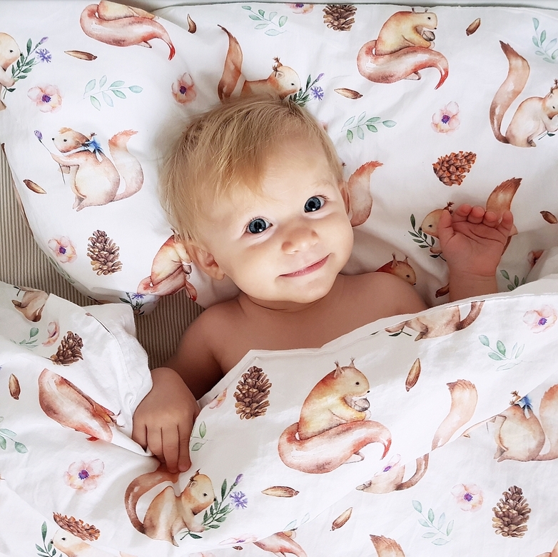Детское постельное бельё из сатина "Белочки"