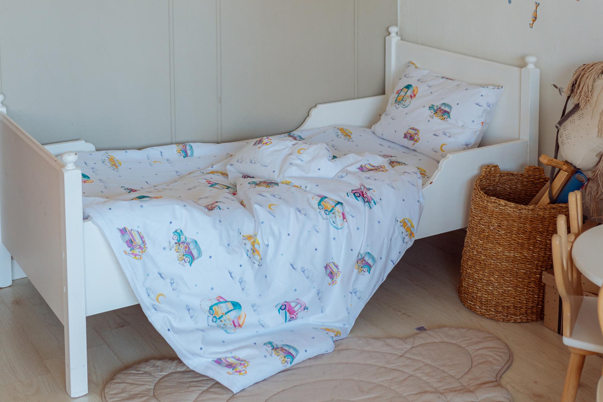 Детское постельное бельё из сатина "Машинки"