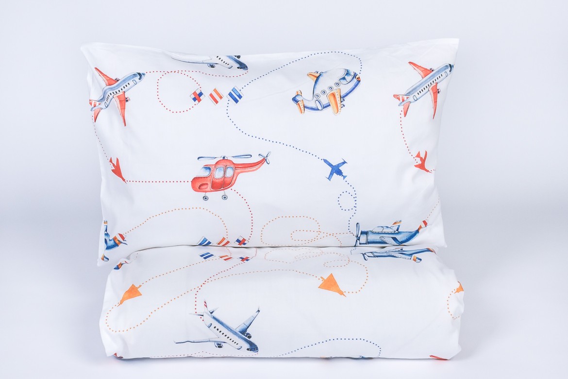 Детское постельное бельё из сатина  "Самолётики"