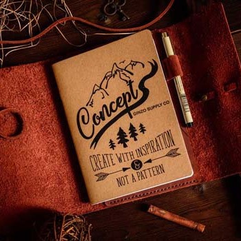 Кожаный блокнот коньячного цвета