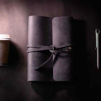 Черный кожаный блокнот а5