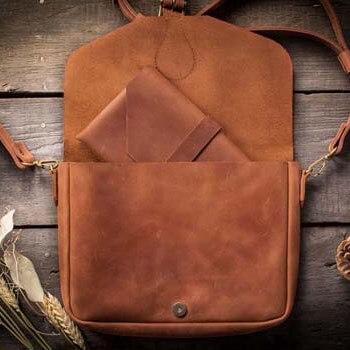 Кожаная сумка кроссбоди