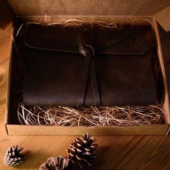 Шоколадный кожаный блокнот а5