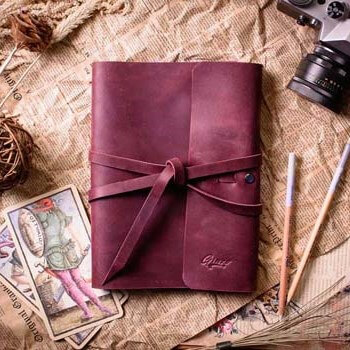 Бордовый блокнот а5 на кольцах