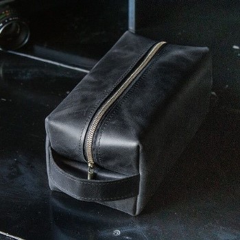 ROUTE 66 - мужской несессер из кожи цвет Черный Уголь