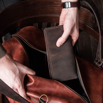 LONG ROAD - мужской кошелек ручной работы цвет Шоколад