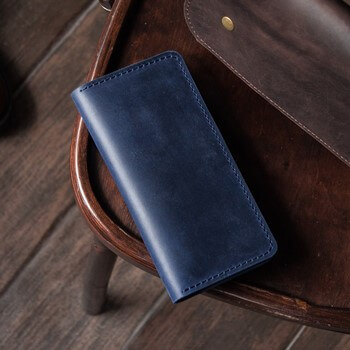 LONG ROAD - мужской кошелек ручной работы цвет Синий океан