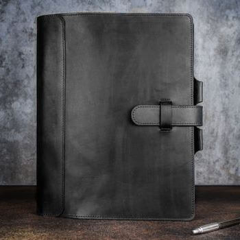 Деловой блокнот А4 на кольцах из натуральной кожи