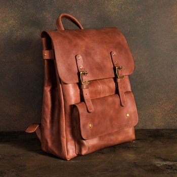 Рюкзак из кожи в стиле олд мани