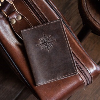 Обложка на паспорт из натуральной кожи цвет коричневый