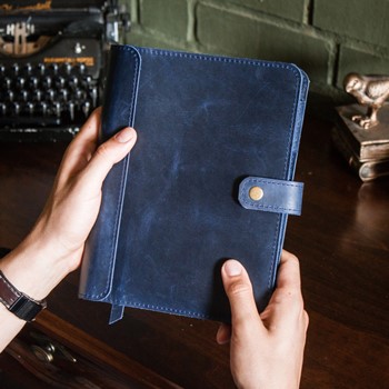 Бизнес блокнот органайзер А5 на кольцах цвет Синий Океан