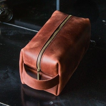 ROUTE 66 - мужской несессер из кожи цвет Коньяк