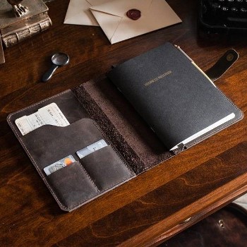 Блокнот а5 ручной работы из натуральной кожи шоколадного цвета