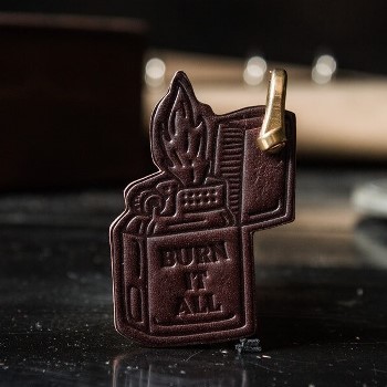 Брелок кожаный "ЖГИ" цвет Коричневый