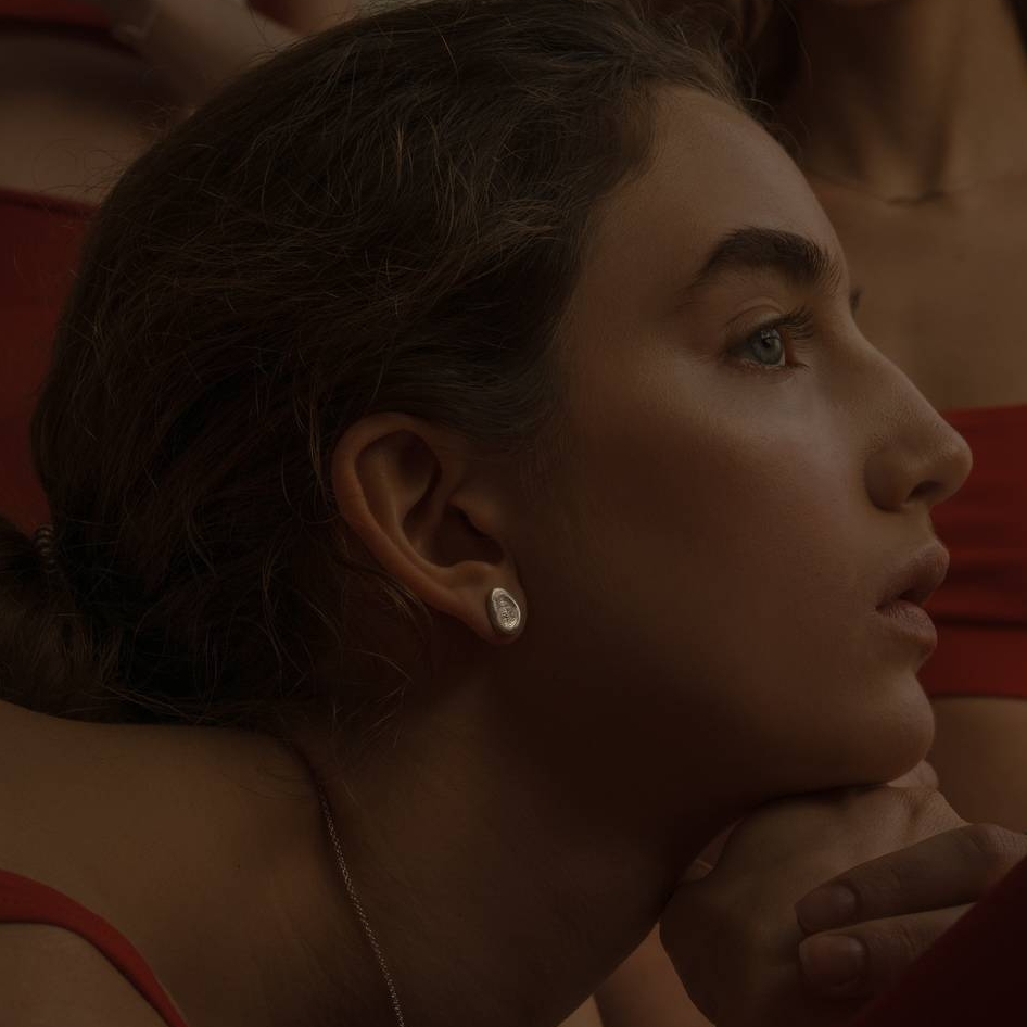 Cерьги-пусеты 'Insight' серебро