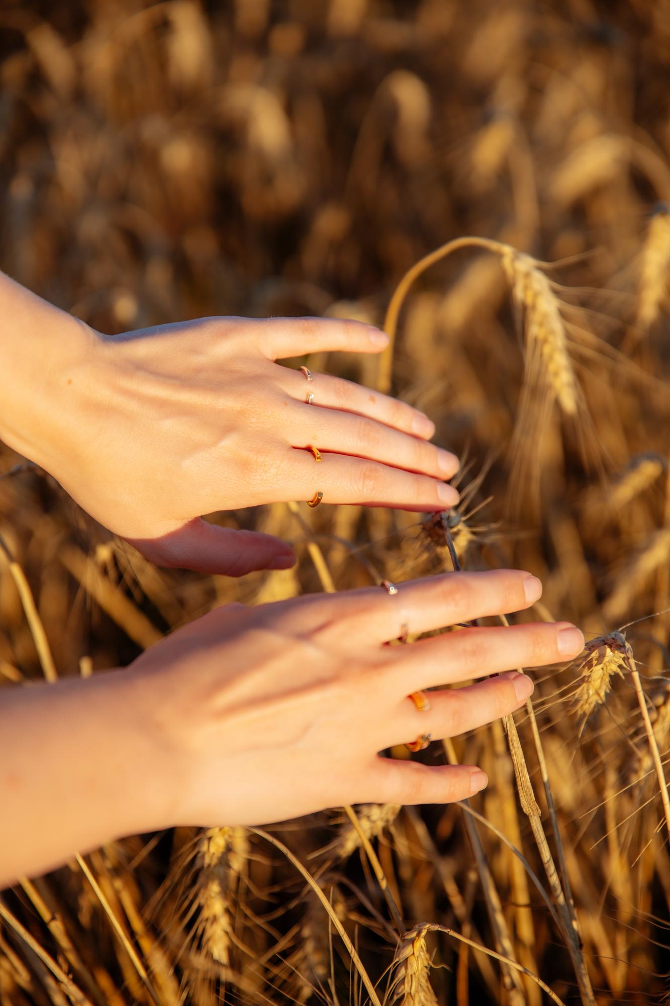 Кольцо открытое 'Twin flame' позолота 