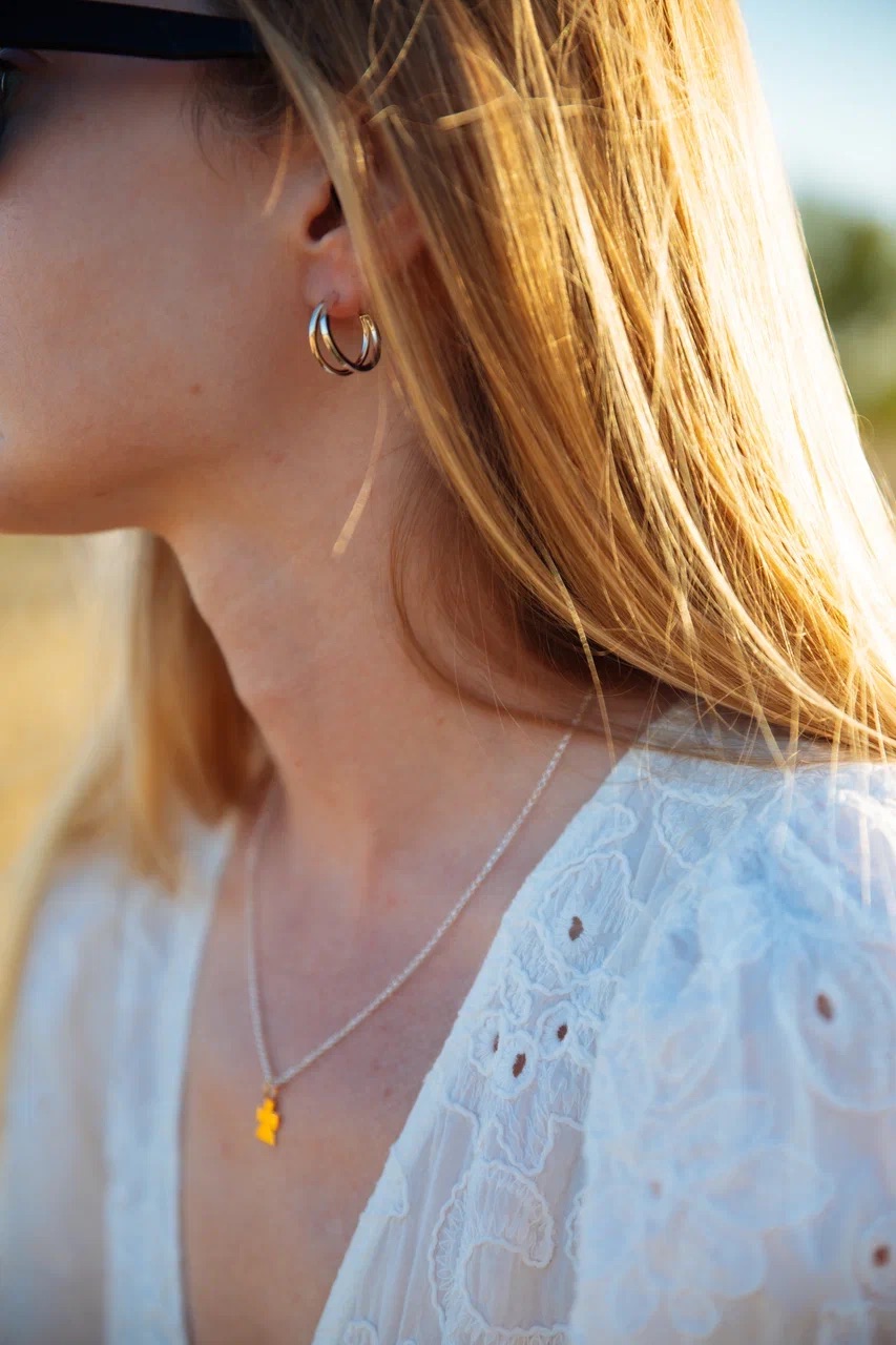 Серьги с двойным сечением 'Karma new age' серебро