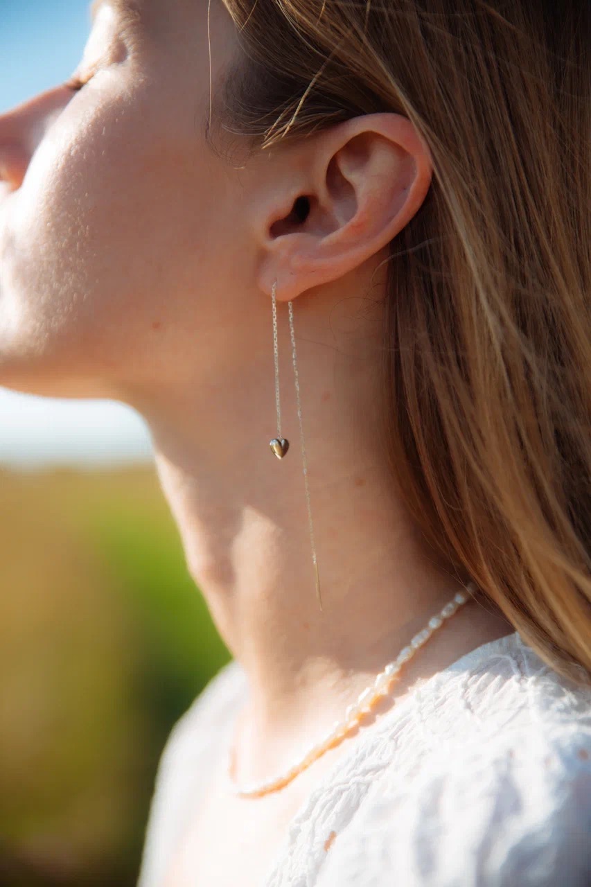 Серьга-протяжка 'Love' серебро