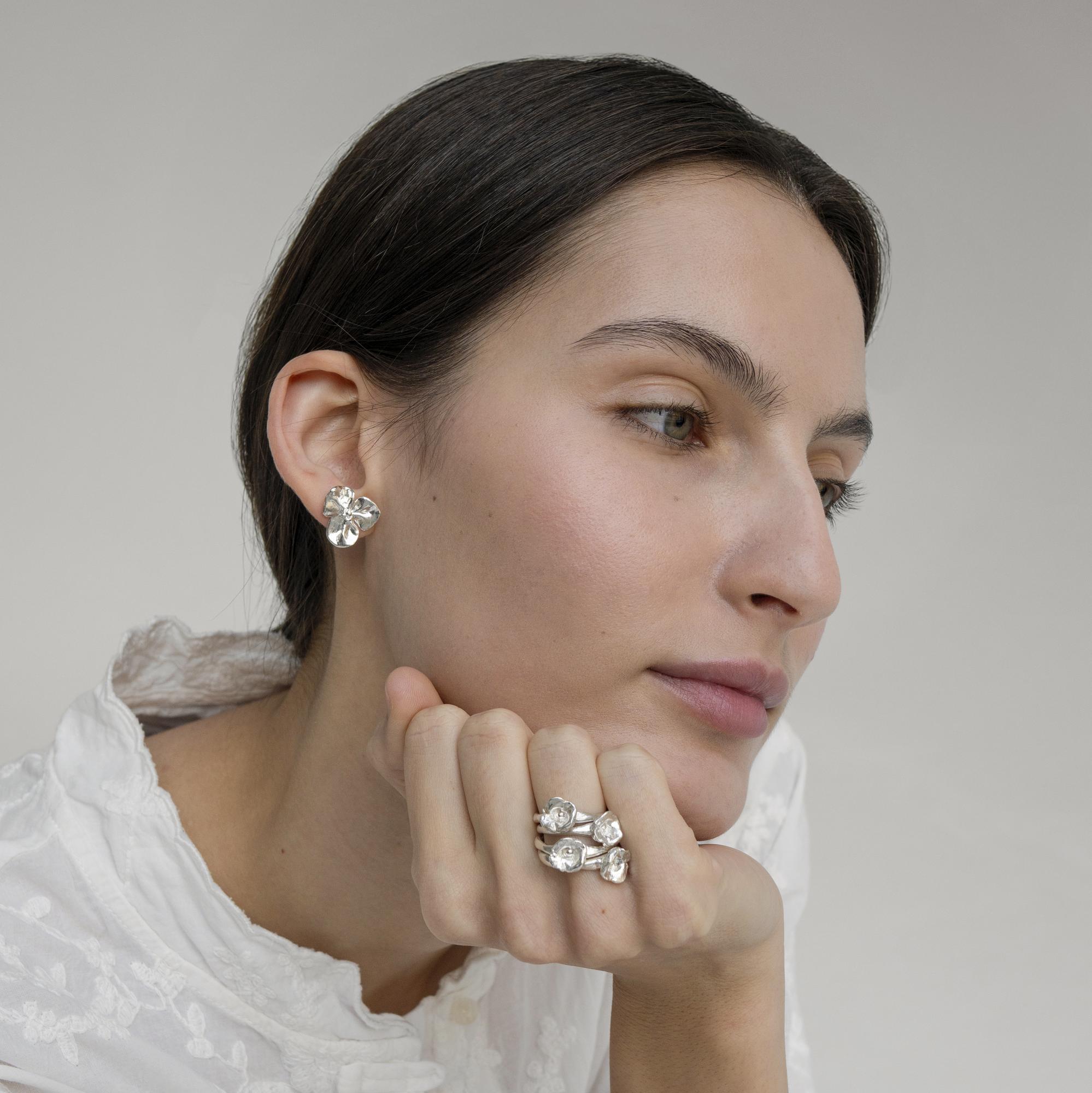 Серьга Altai Cvetok Trehlistnik