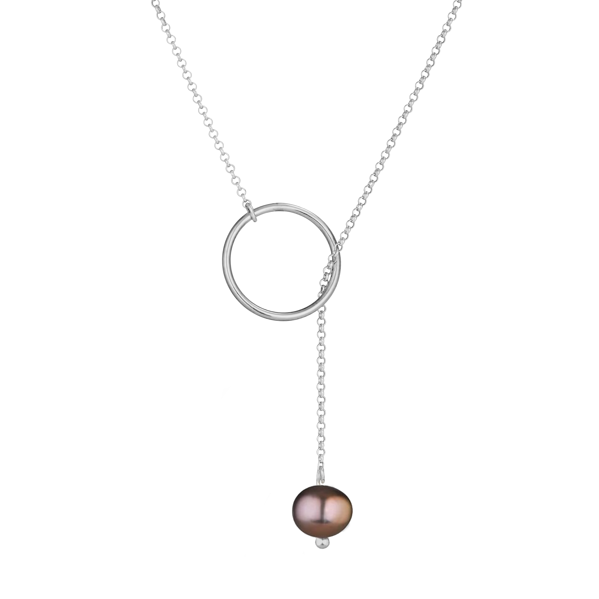 Подвеска-галстук с черным жемчугом