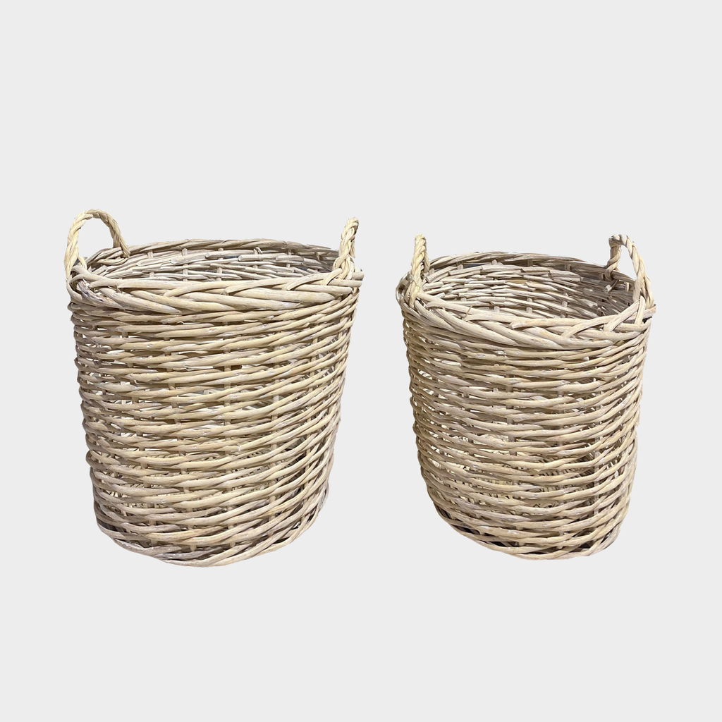 Комплект из плетеных корзин, 2 шт, 39х35, 32х32 см, ива, бежевый