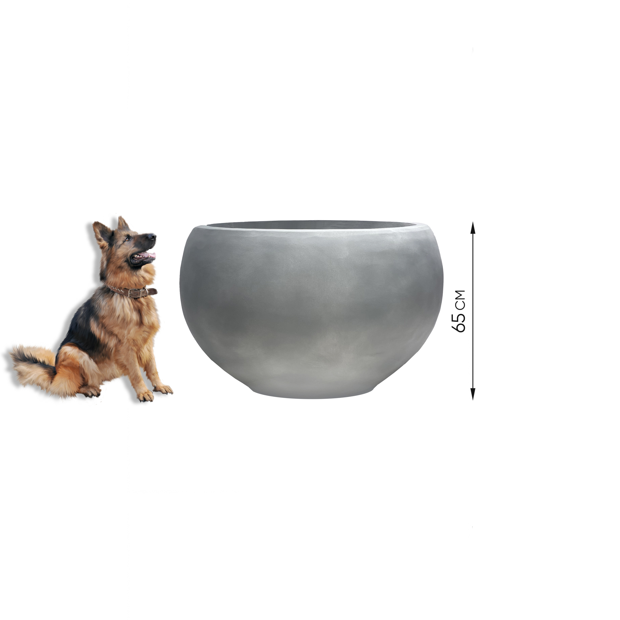 Кашпо, 134х65 см, пластик, серый