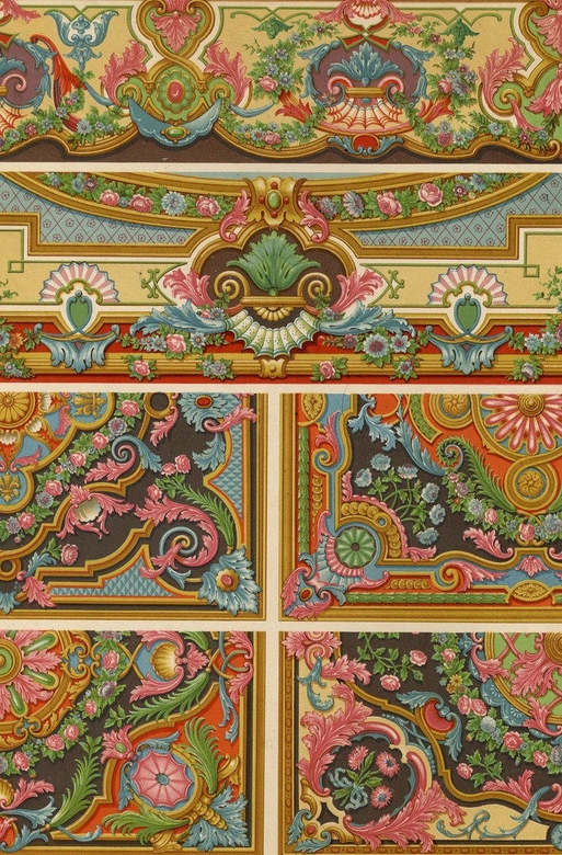 Литография "Орнамент Рококо 17 век"