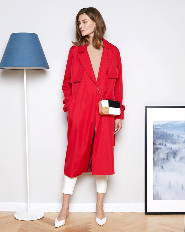 Плащ   Urban style красный  арт. м-432