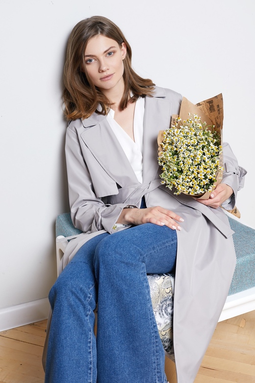 Плащ   Urban style светло-серый  арт. м-432