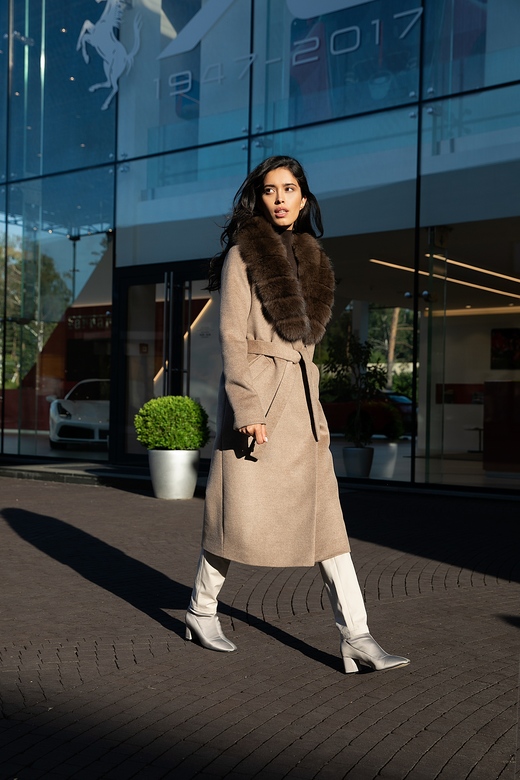 Пальто COAT-ROBE Classic цв. темно-бежевый  арт.м-471