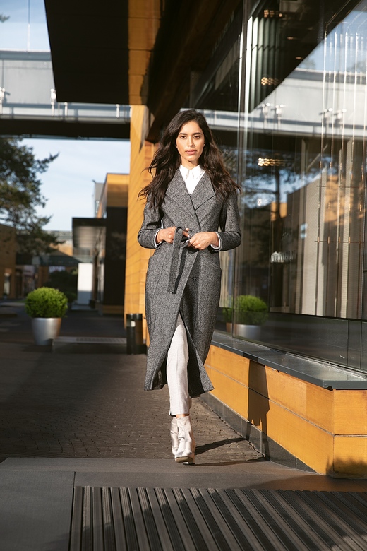 Пальто COAT-ROBE Classic цв. серая ёлочка  арт.м-441