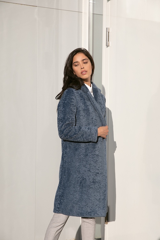 Шуба ЭКО_МЕХ Classic цв. голубой  арт.м-468