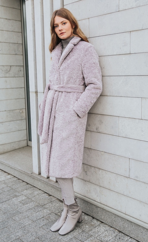 Шуба ЭКО_МЕХ Classic цв. пыльно-сиреневый  арт.м-468