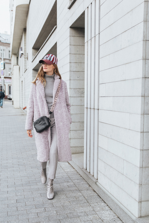 Шуба ЭКО_МЕХ Classic цв. пыльно-сиреневый  арт.м-468