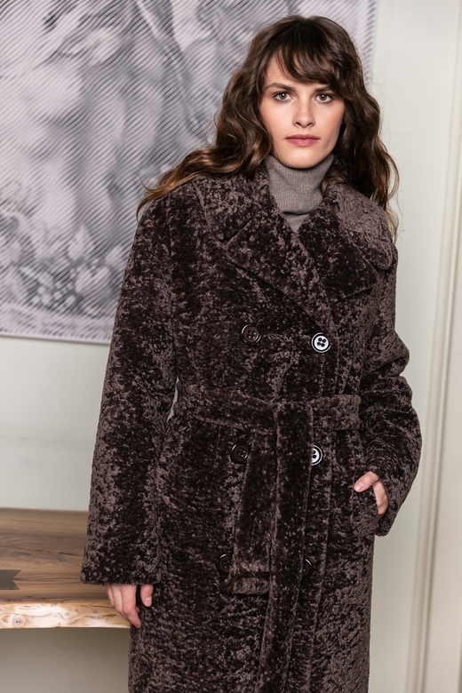 Шуба ЭКО_МЕХ Classic цв. коричневый  арт.м-470