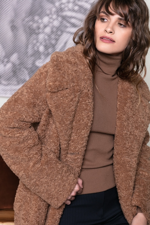 Шуба ЭКО_МЕХ Classic цв. кэмел арт.м-470