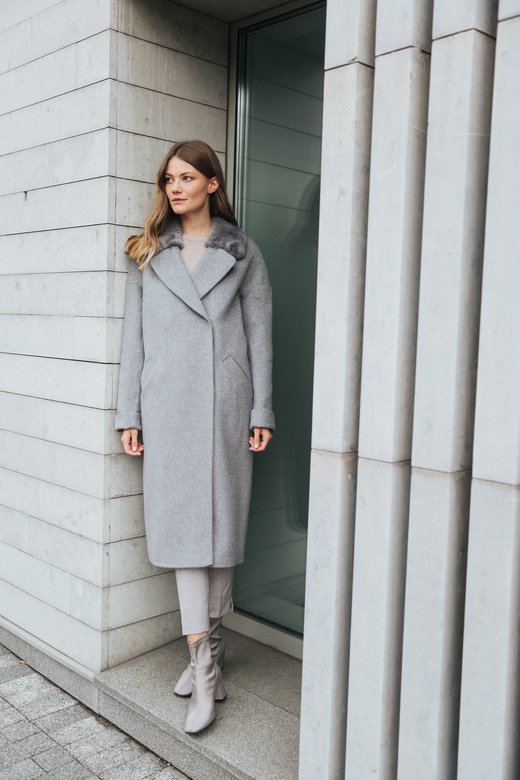 Пальто зимнее цв. серый арт.м-474