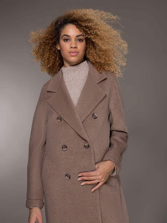 Пальто цв. темно-бежевый арт.м-465