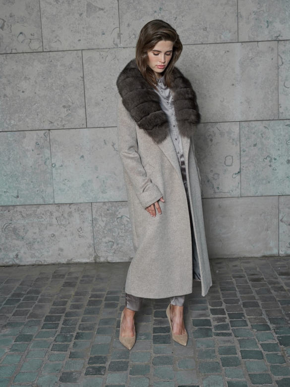 Пальто COAT-ROBE Classic цв. светло-бежевый  арт.м-471