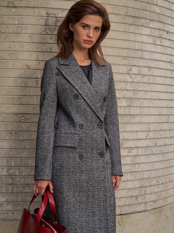 Пальто цв. елочка-серая арт.м-484