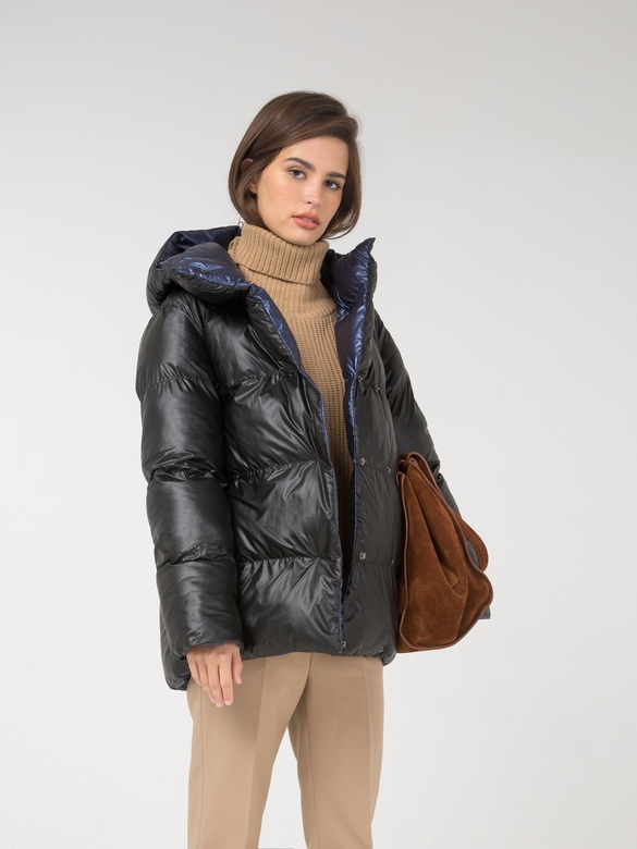 Пуховик цв. черный-синий арт.м-506